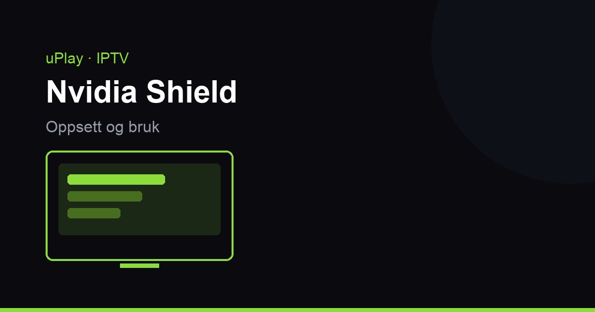 Nvidia Shield TV med fjernkontroll foran en TV som viser en programguide