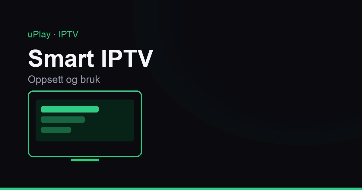 Samsung Smart TV i en stue der Smart IPTV-appen viser en kanalliste med grupper og elektronisk TV-guide