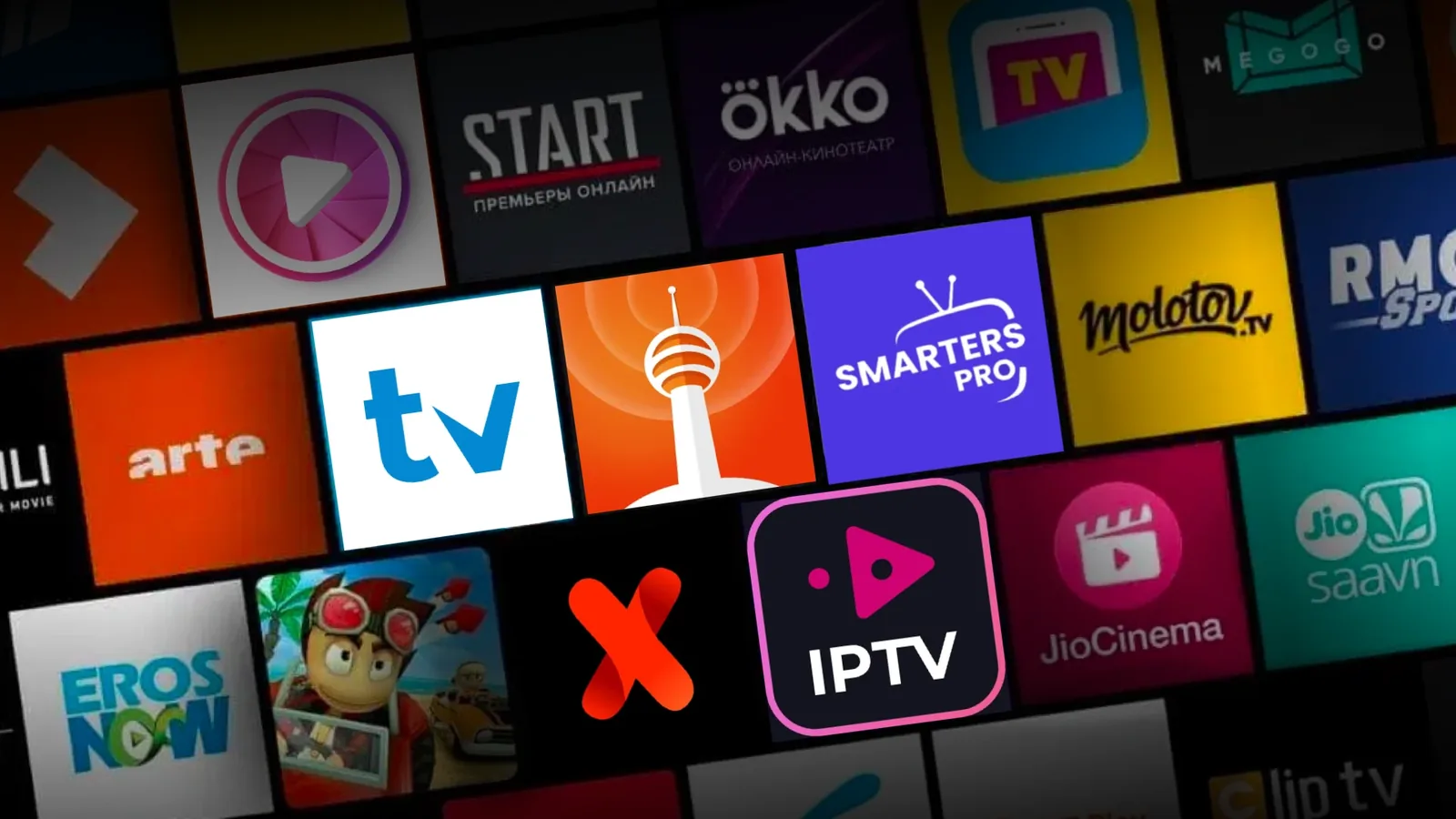 Smart-TV med IPTV-app åpen, der kanalliste og programguide vises på skjermen